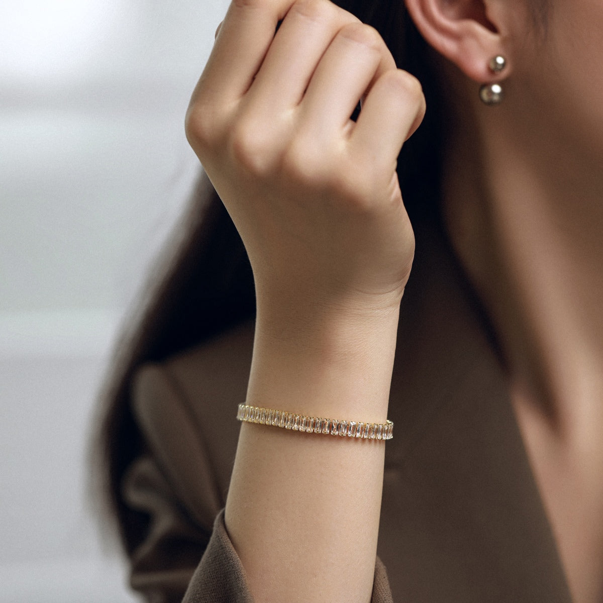 [Am jewelry]Exquisite Emerald Cut Daily Bracelet