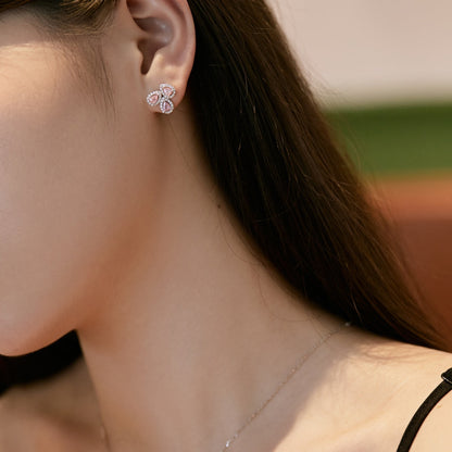 [Am jewelry]Ornate Flower Shape Pear Cut Lover Earrings