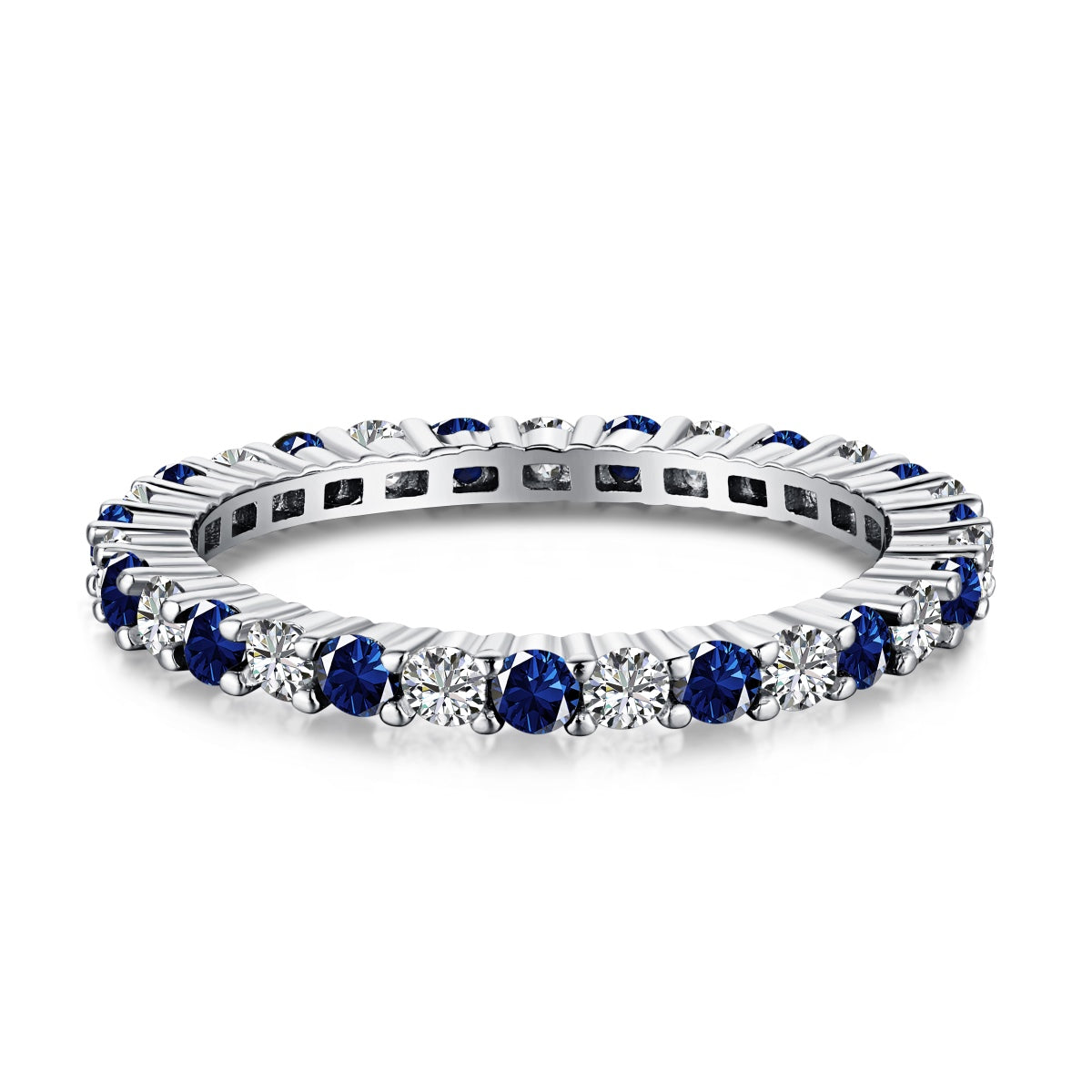 [Am jewelry]Exquisite Colorful Round Cut Tennis Ring
