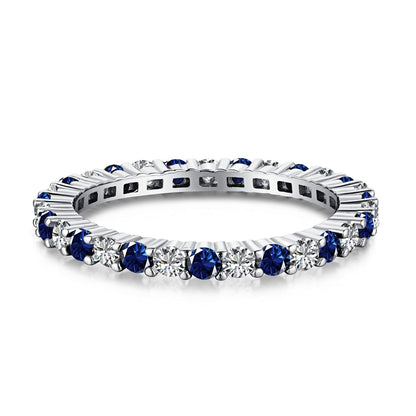 [Am jewelry]Exquisite Colorful Round Cut Tennis Ring