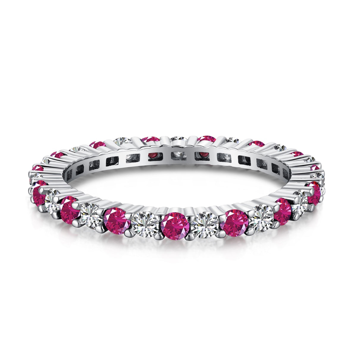 [Am jewelry]Exquisite Colorful Round Cut Tennis Ring