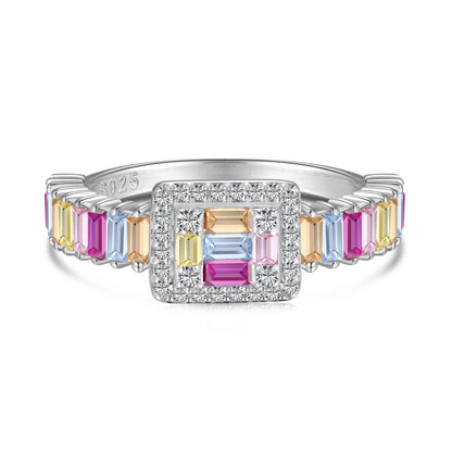 [Am jewelry]Exquisite Colorful Radiant Cut Party Ring