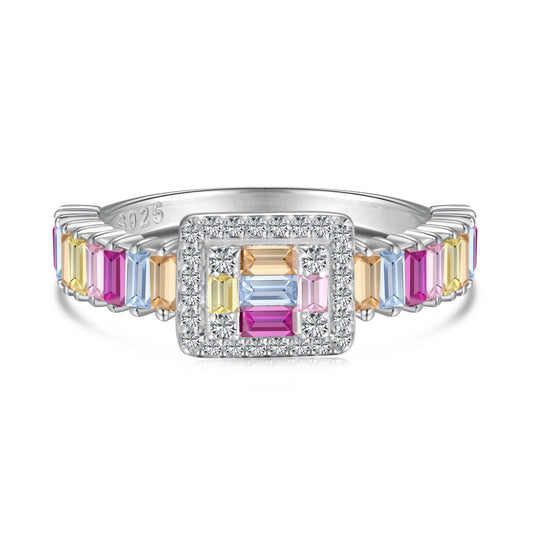 [Am jewelry]Exquisite Colorful Radiant Cut Party Ring