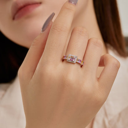 [Am jewelry]Exquisite Colorful Radiant Cut Party Ring