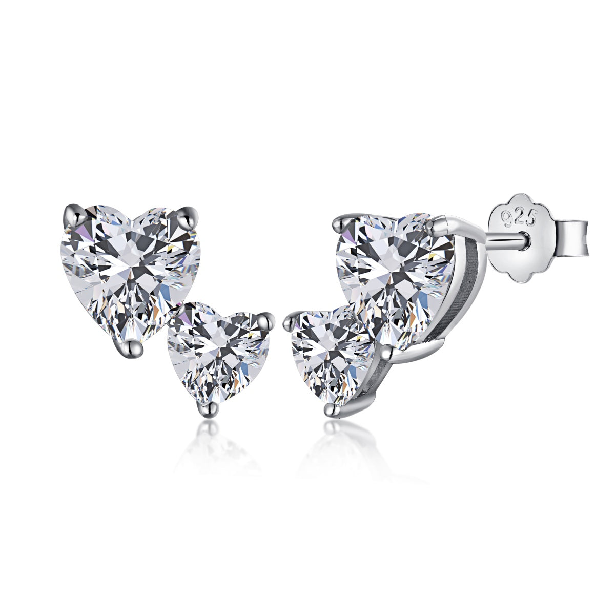 [Am jewelry]Double Heart-Shape Classic Princess Style Earrings