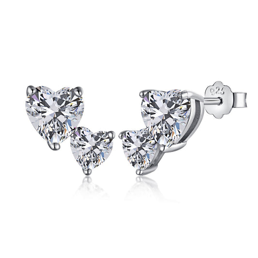 [Am jewelry]Double Heart-Shape Classic Princess Style Earrings