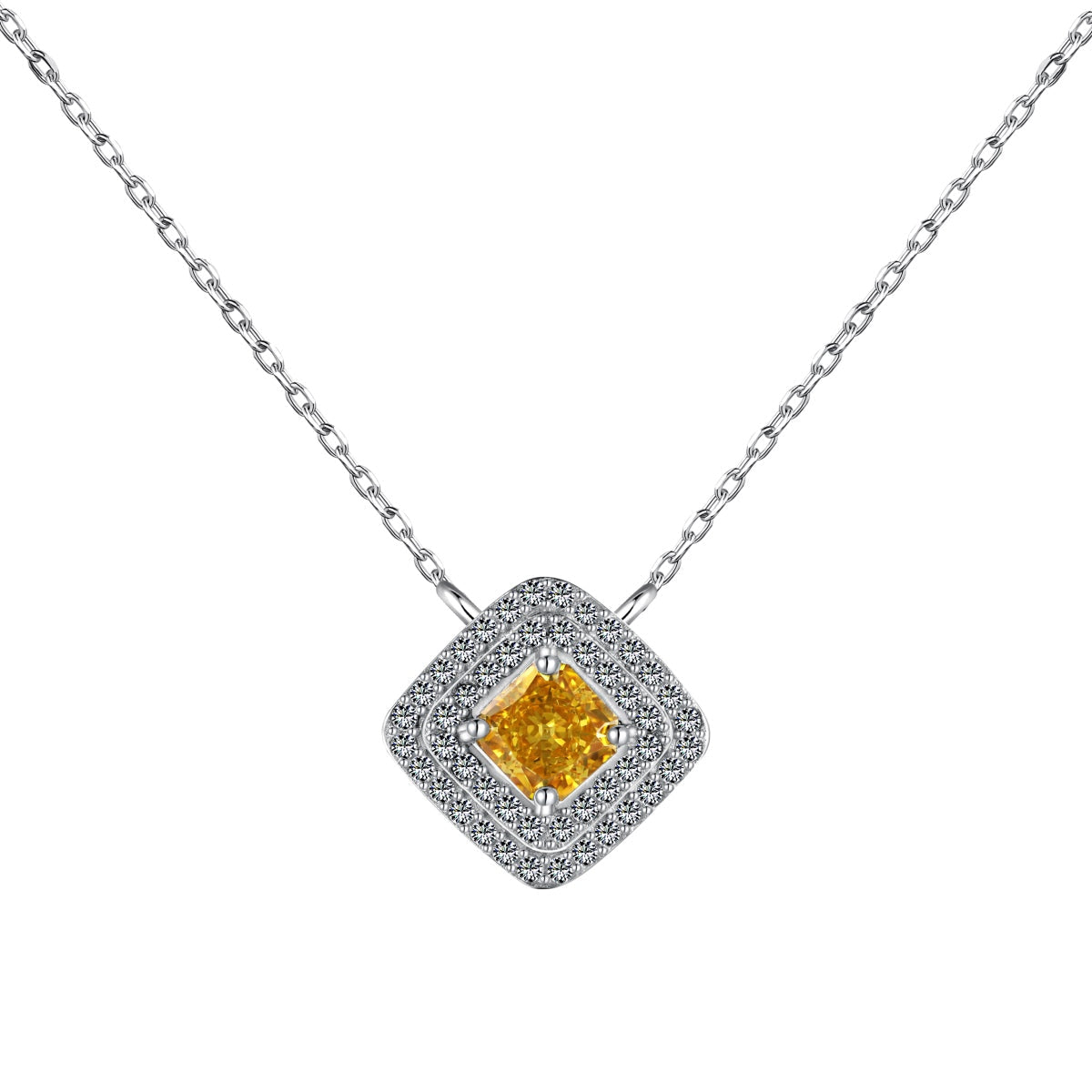 [Am jewelry]Sparkling Asscher Cut Necklace