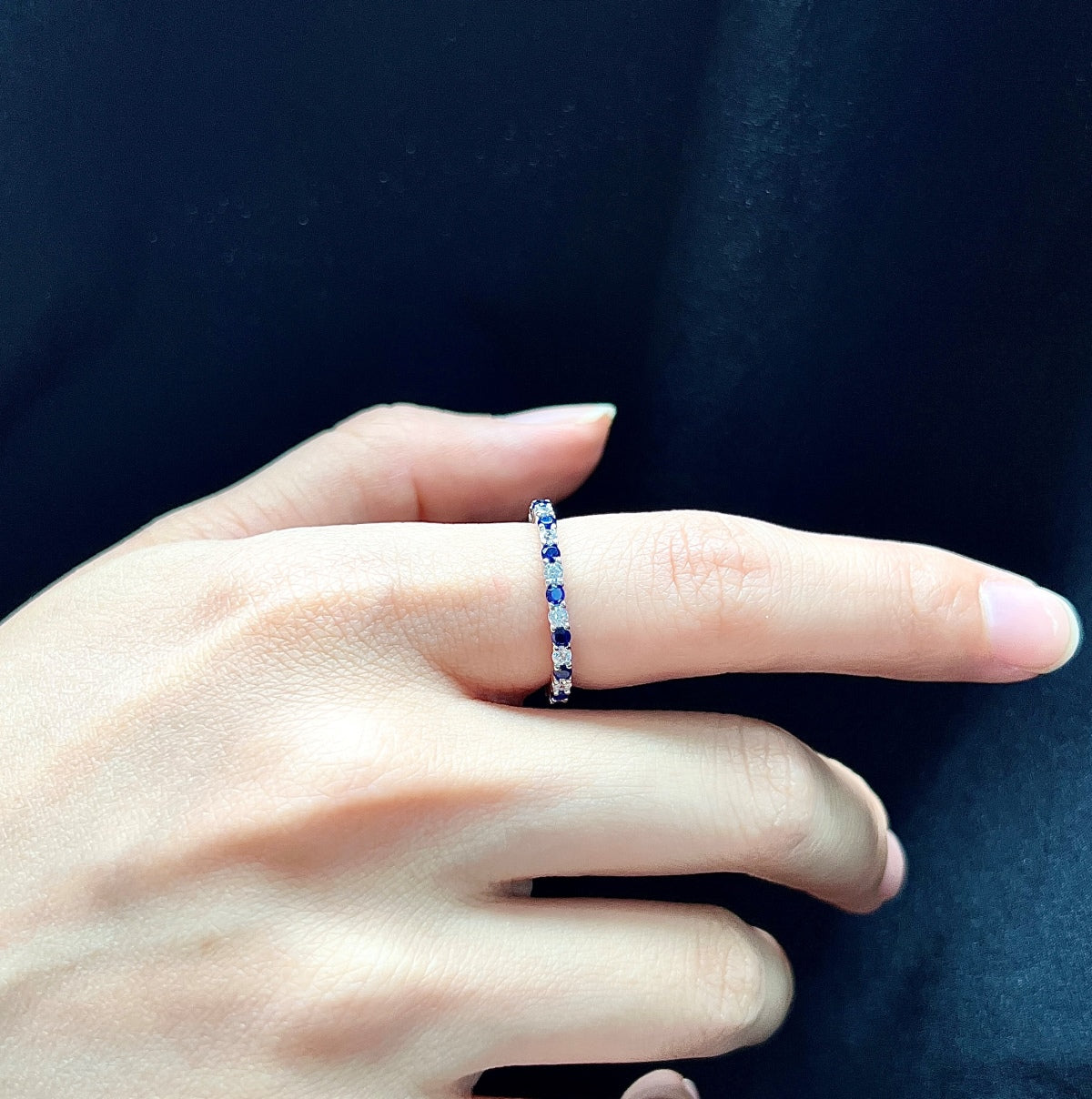 [Am jewelry]Exquisite Colorful Round Cut Tennis Ring