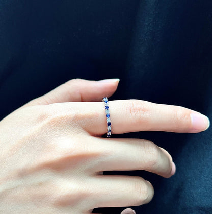 [Am jewelry]Exquisite Colorful Round Cut Tennis Ring
