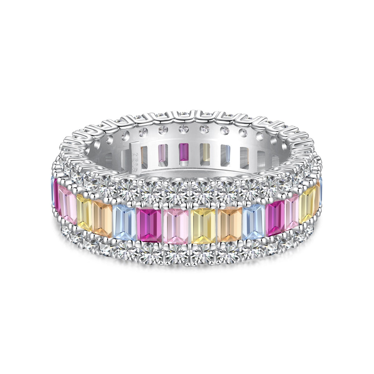 [Am jewelry]Dainty Colorful Radiant Cut Daily Ring