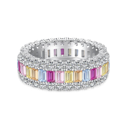 [Am jewelry]Dainty Colorful Radiant Cut Daily Ring