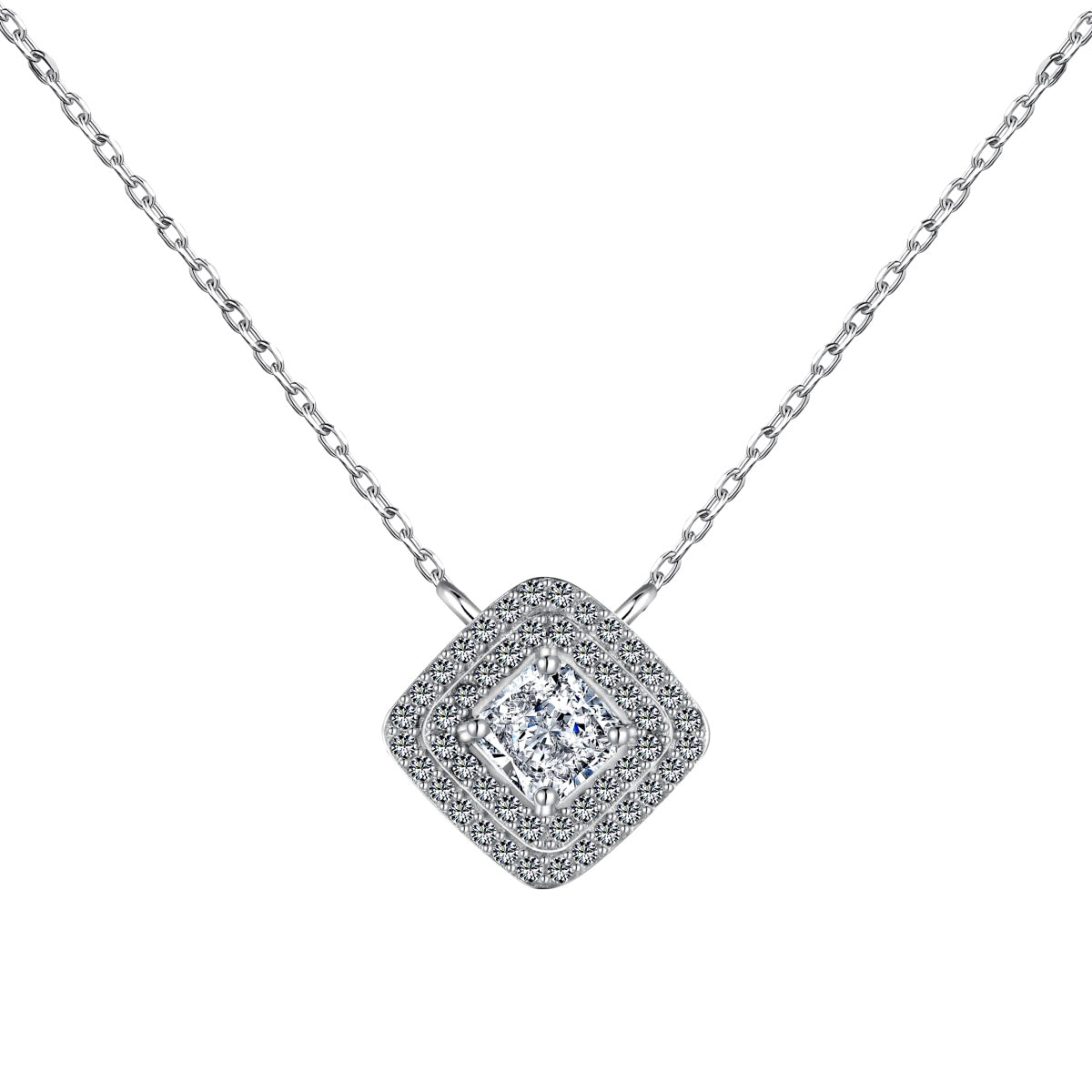 [Am jewelry]Sparkling Asscher Cut Necklace