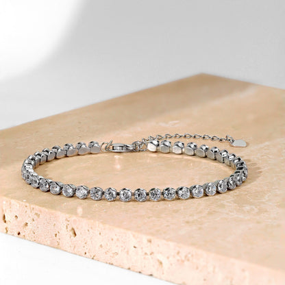 [Am jewelry]Ornate  Sparkling Round Cut Daily Bracelet