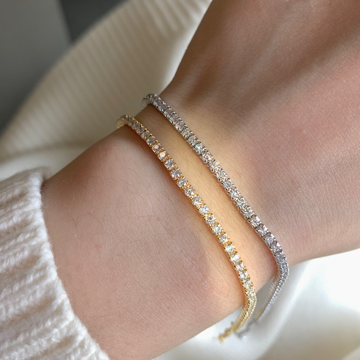 [Am jewelry]Radiant Shinning Princess Cut Tennis Bracelet