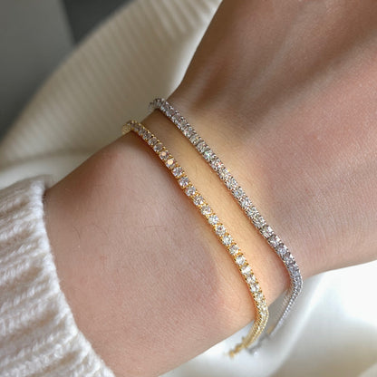 [Am jewelry]Radiant Shinning Princess Cut Tennis Bracelet