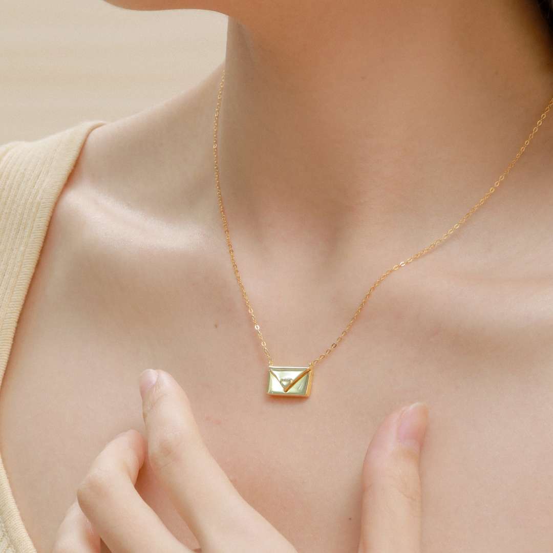 [Am jewelry]Envelope Heart Shape Mother's Day Necklace