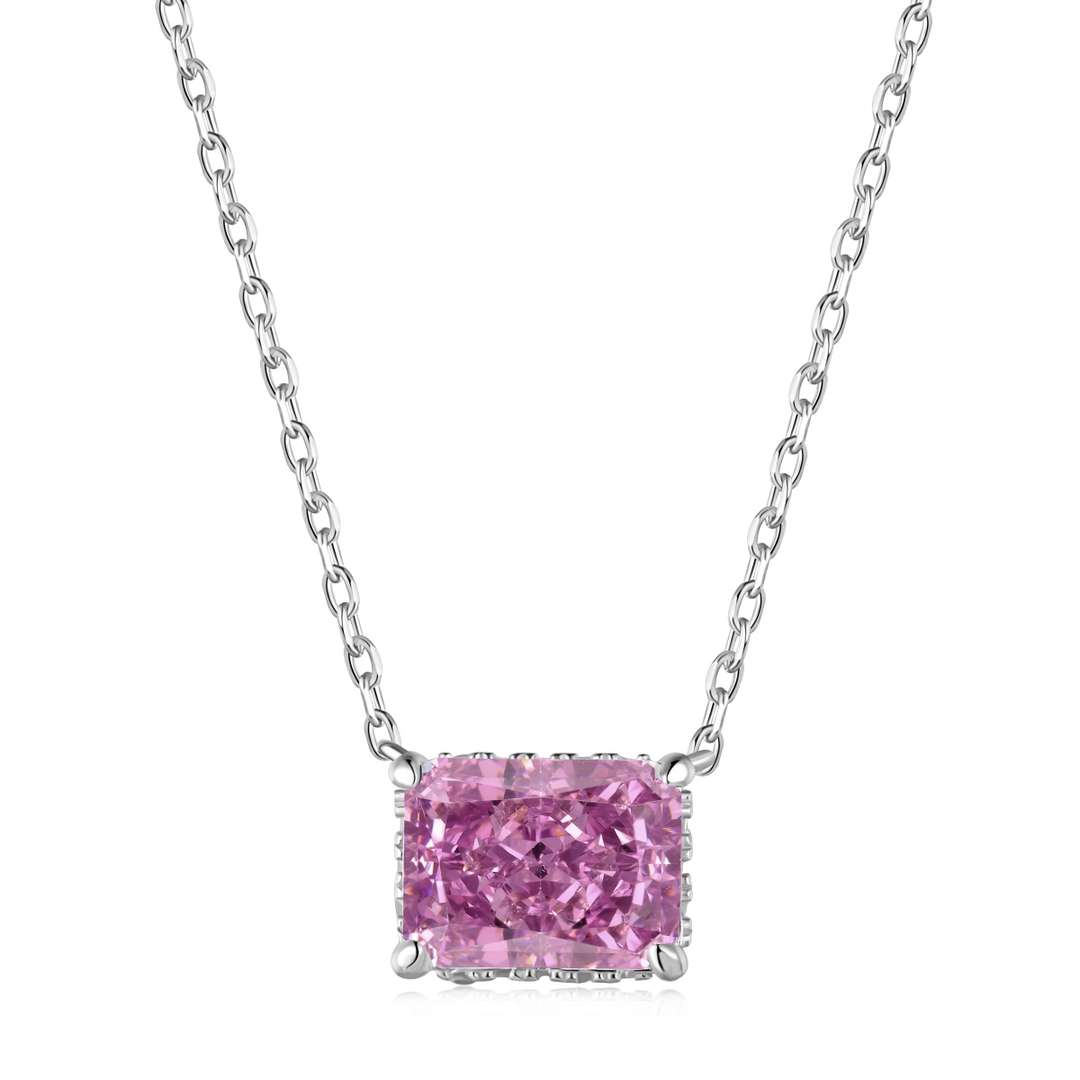 [Am jewelry]Luxurious Square Shape Colorful Necalack