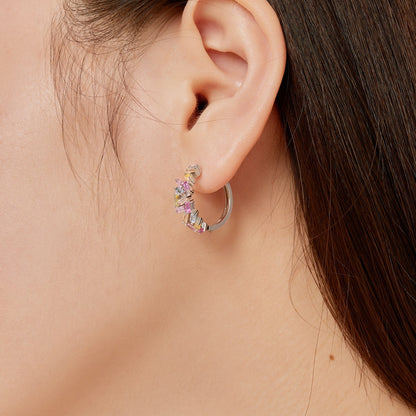 [Am jewelry]Dazzling Colorful Emerald Cut Daily Earrings