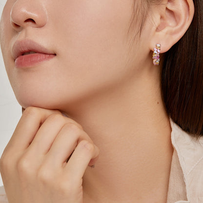 [Am jewelry]Dazzling Colorful Emerald Cut Daily Earrings