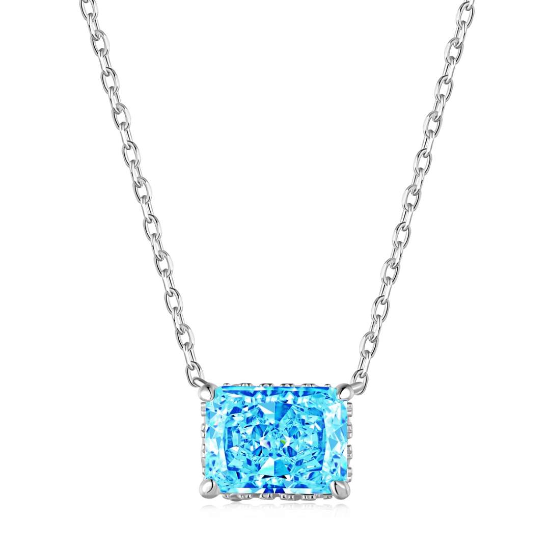 [Am jewelry]Luxurious Square Shape Colorful Necalack