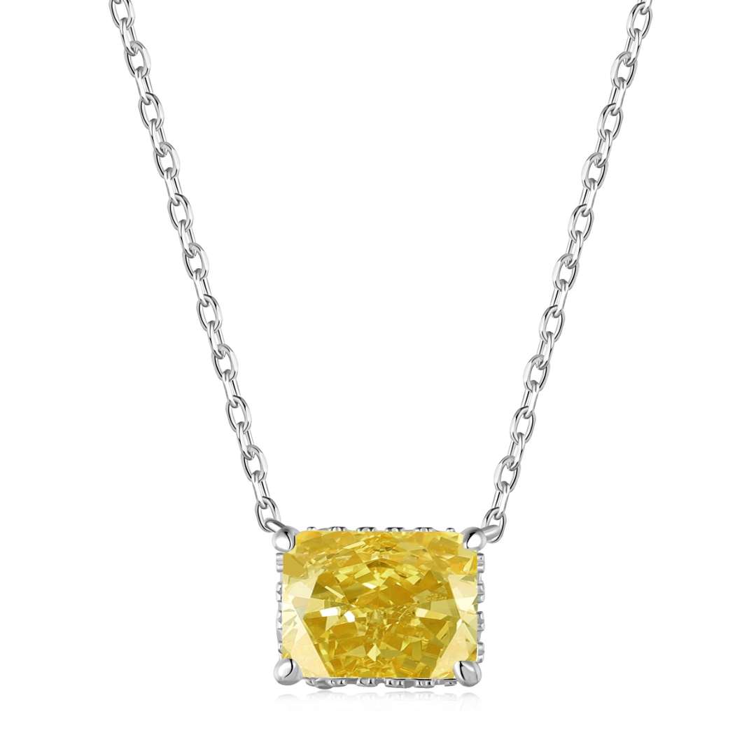 [Am jewelry]Luxurious Square Shape Colorful Necalack