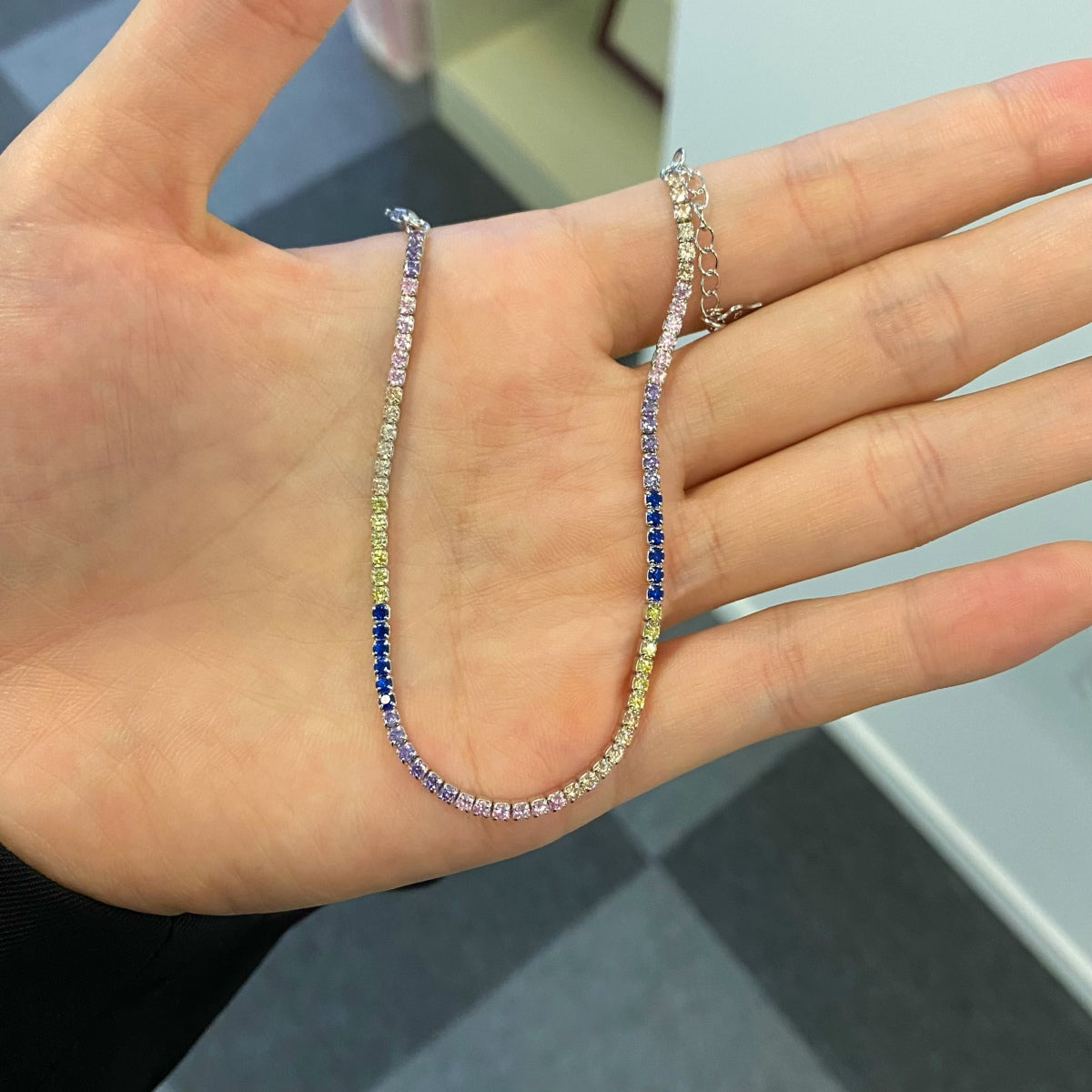 [Am jewelry]Radiant Shinning Princess Cut Tennis Bracelet