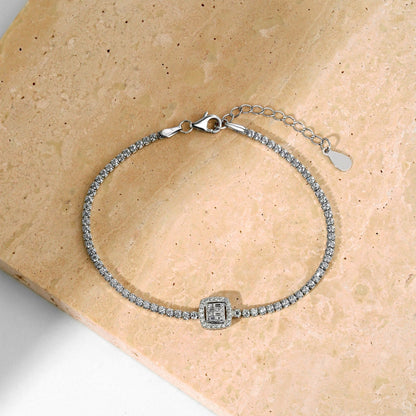 [Am jewelry]Luxurious Dazzling Square Shape Banquet Bracelet