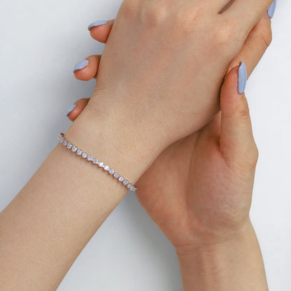 [Am jewelry]Ornate  Sparkling Round Cut Daily Bracelet