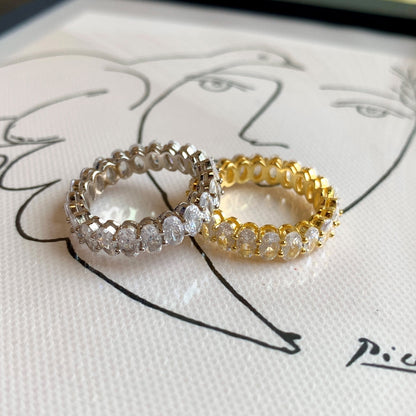 [Am jewelry]Ornate Oval Cut Tennis Ring