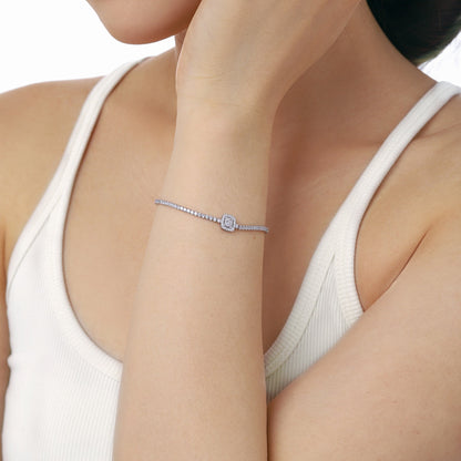 [Am jewelry]Luxurious Dazzling Square Shape Banquet Bracelet