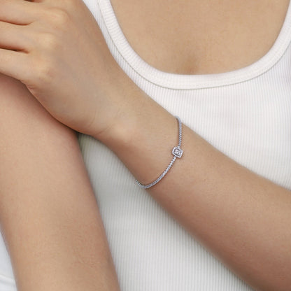[Am jewelry]Luxurious Dazzling Square Shape Banquet Bracelet