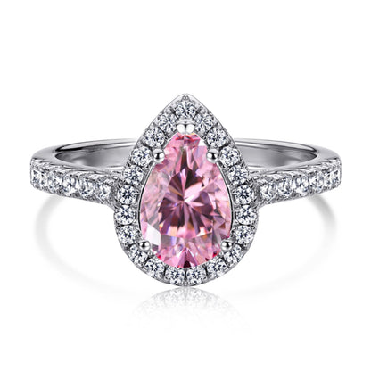[Am jewelry]1.0 Carat Luxurious Resplendent Water Drop Shape Wedding Ring