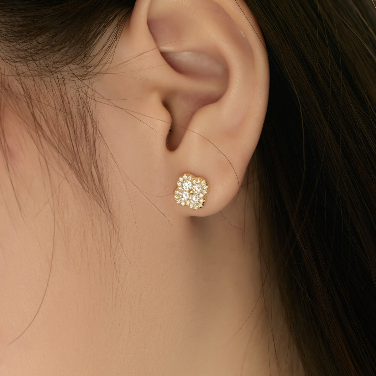 [Am jewelry]Four-Leaf Clover Flower Shaped Earrings
