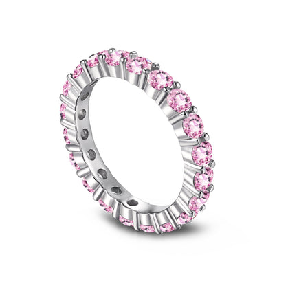 [Am jewelry]Sparkling Round Cut Tennis Ring