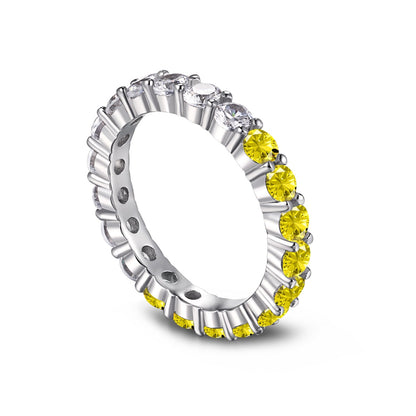 [Am jewelry]Sparkling Round Cut Tennis Ring
