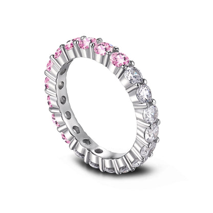 [Am jewelry]Sparkling Round Cut Tennis Ring