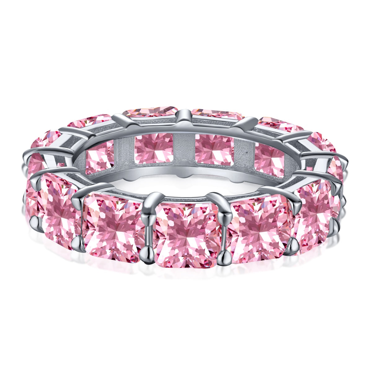[Am jewelry]Elegant Princess Cut Tennis Ring