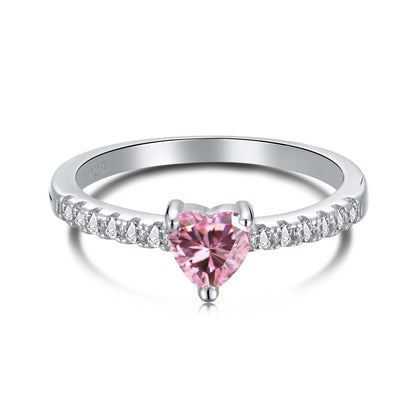 [Am jewelry]0.5 Carat CaratEternity Charming Heart Shape Lover Ring