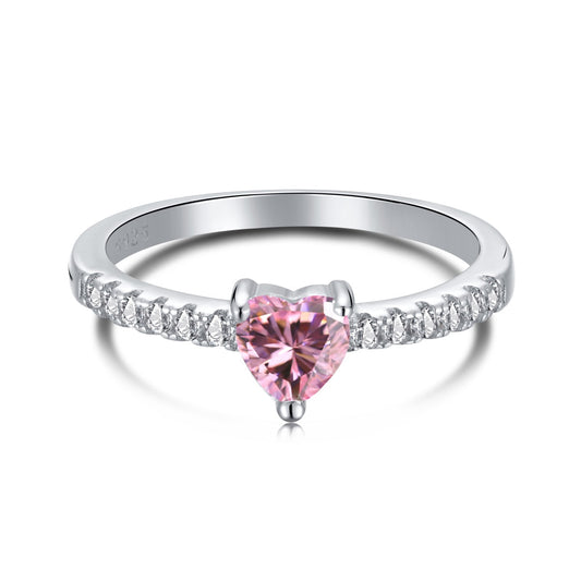 [Am jewelry]0.5 Carat CaratEternity Charming Heart Shape Lover Ring