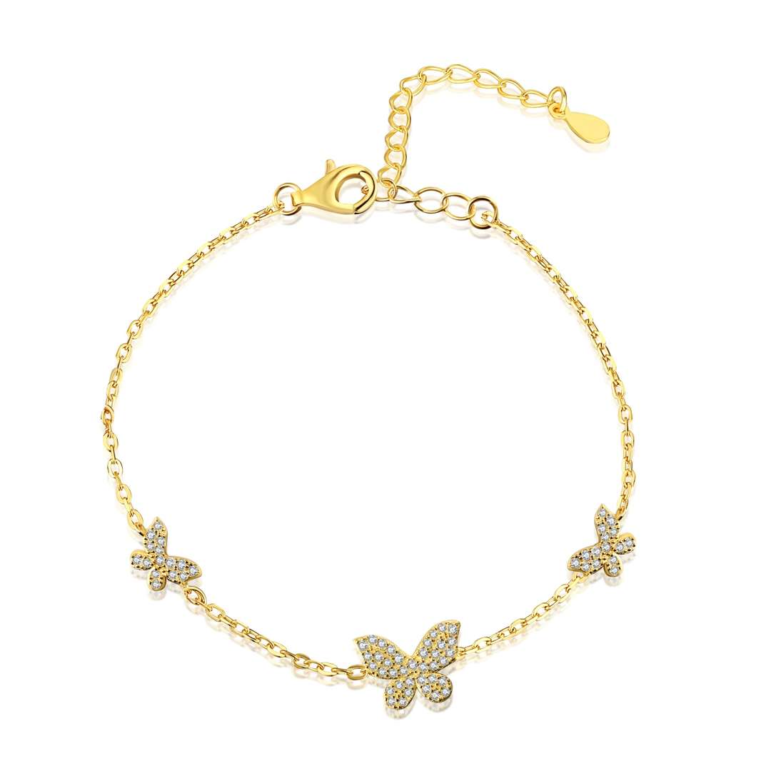 [Am jewelry]Delicate Butterfly Pendant Bracelet