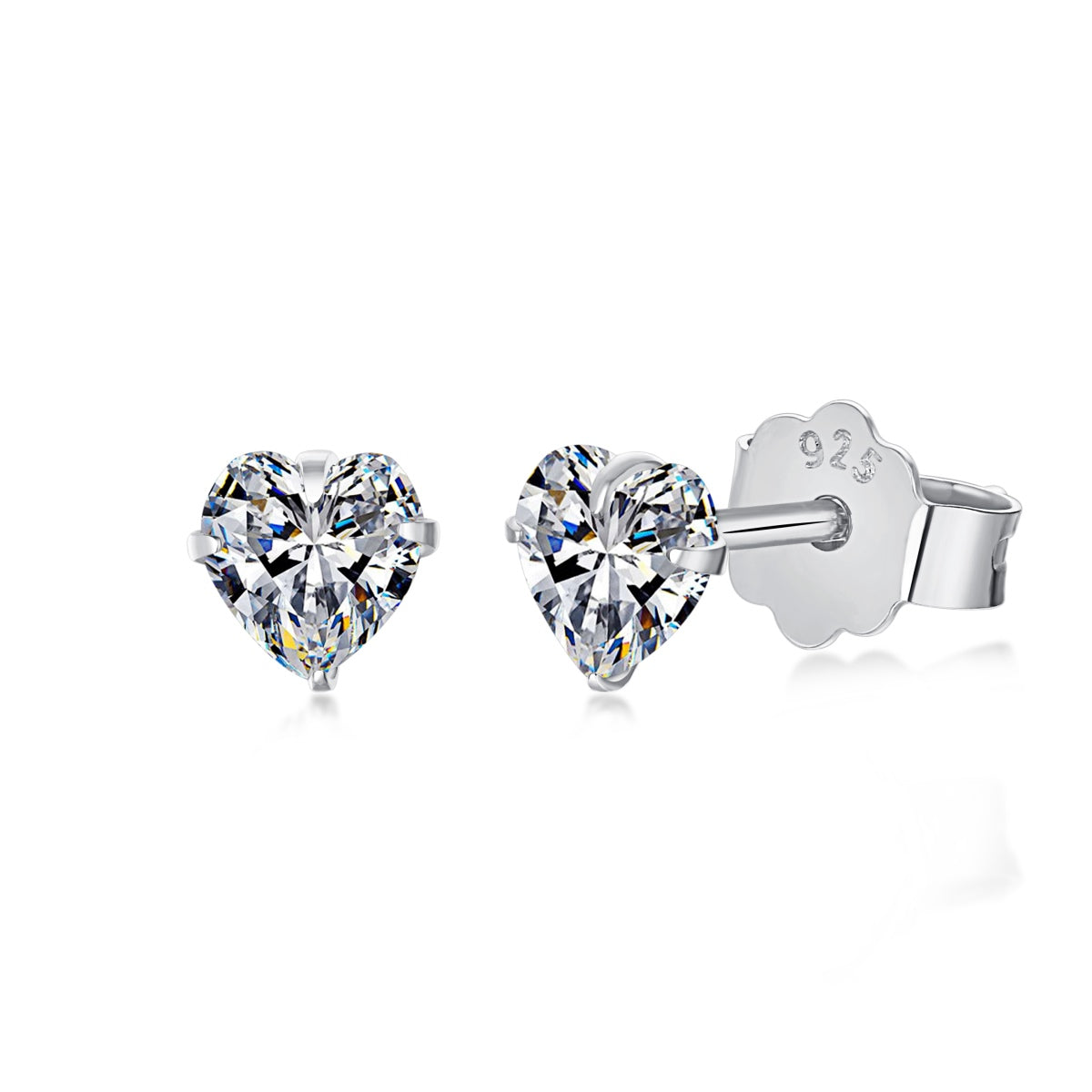 [Am jewelry]Sparkling Heart Shaped Simple Earrings