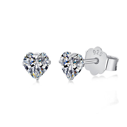 [Am jewelry]Sparkling Heart Shaped Simple Earrings