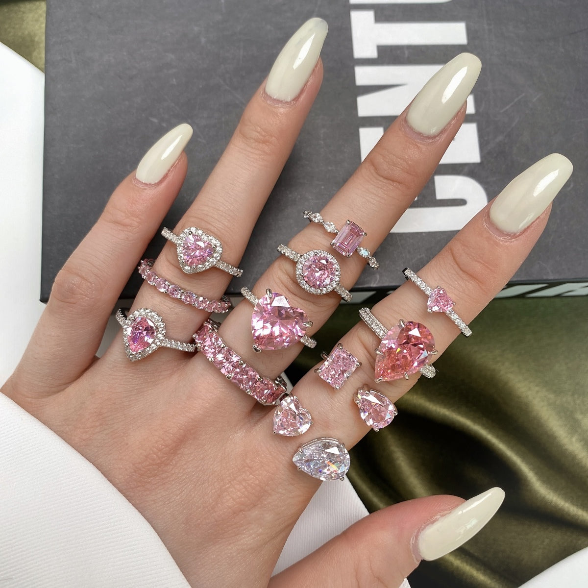 [Am jewelry]0.5 Carat CaratEternity Charming Heart Shape Lover Ring