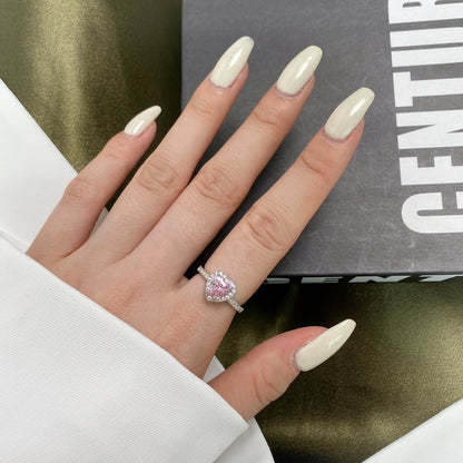 [Am jewelry]Eternity Splashy Romantic Heart Shape Lover Ring
