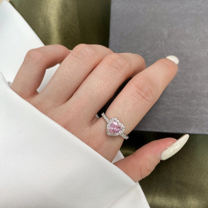 [Am jewelry]Eternity Splashy Romantic Heart Shape Lover Ring