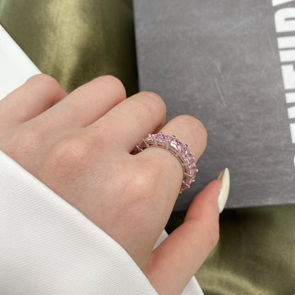 [Am jewelry]Elegant Princess Cut Tennis Ring