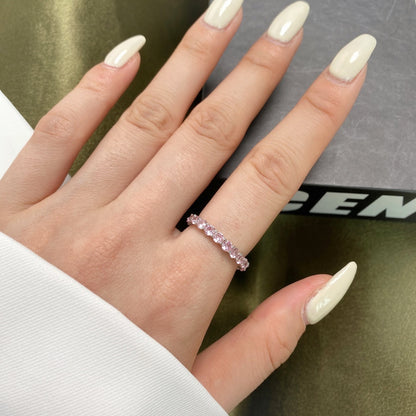 [Am jewelry]Sparkling Round Cut Tennis Ring
