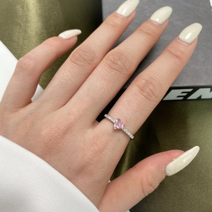 [Am jewelry]0.5 Carat CaratEternity Charming Heart Shape Lover Ring