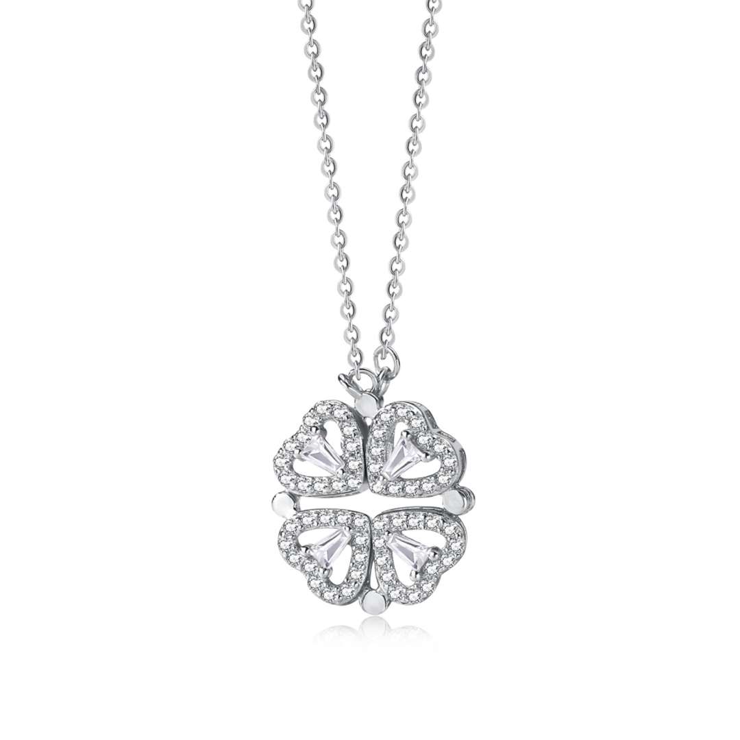 [Am jewelry]Ornate Heart Cut Flower Shape Necklace