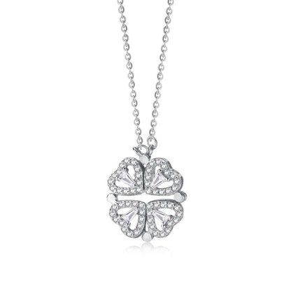 [Am jewelry]Ornate Heart Cut Flower Shape Necklace
